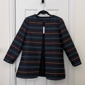 NWT Ann Taylor Factory Striped Coat Jacket Blazer